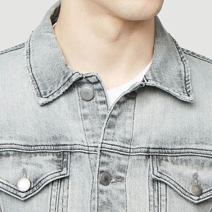 Chaquetas Vaqueras Ajustadas para Hombre y Mujer, Estilo Casual Retro Vintage, Ropa Urbana Desgastada en Azul, Negro y Gris, Estilo Holgado para Uso Diario - Product Image 5