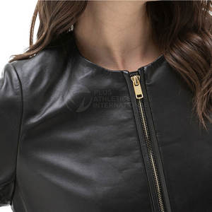 Veste en cuir pour femme de qualité supérieure, logo personnalisé, best-seller, vestes en cuir pour femmes pour l'extérieur, fabriquées au Pakistan - Product Image 5