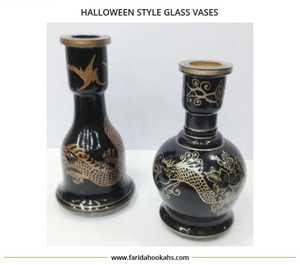 Vase décoratif en verre peint à la main de luxe Halloween Shisha Hookah pour la collection de vases - Product Image 2
