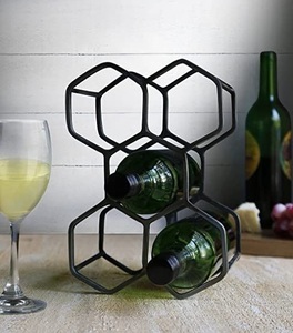 Estante de vino de hierro adecuado para encimeras de cocina, mesas de comedor, restaurantes, bares o exhibiciones de vino elegantes - Product Image 1