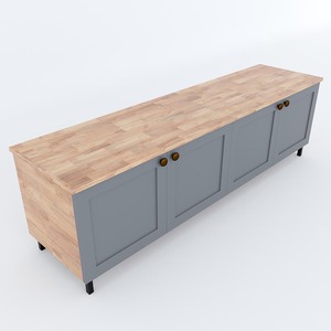 Mueble de TV Contemporáneo de Lujo de 160 cm en Madera de Caucho KTV68072 - Product Image 3