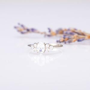 925 Solid <b>Silver</b> Classical <b>Ring</b> Jewelry for Women 925 Sterling <b>Silver</b> Moonstone Gemstone Boho Style Handmade <b>Ring</b> Gift for Mom - Product Image 2