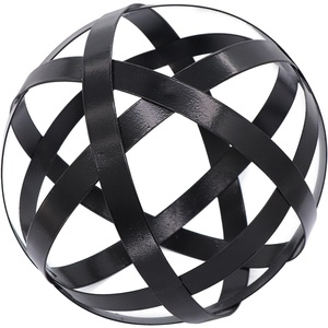 Sculpture en métal de couleur noire Art artisanal contemporain pour l'affichage de décor de bureau à domicile ou de jardin - Product Image 1