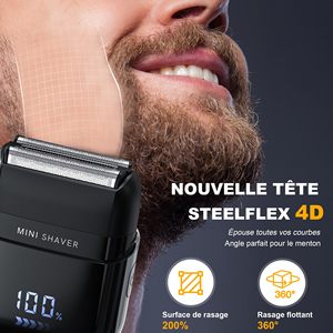 Mini rasoir électrique portable pour hommes, étanche IPX7, rasoir rotatif USB, rasoir de remplacement pour le visage - Product Image 6