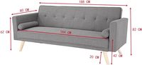 Canapé-lit moderne en lin beige de haute qualité, trois places, pliable, tissu personnalisé, modèle de marque CX2024092672, canapés pour salon