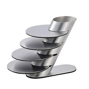 Ensemble de sous-verres en acier inoxydable, sous-verres en métal argenté, ensemble de sous-verres faits à la main de 6 pièces avec support - Product Image 6