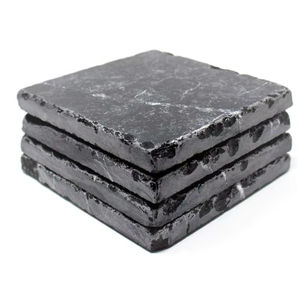 Natural Stone Marble <b>Coaster</b> Set With <b>Cork</b> Backing 4 Pieces Absorbent Handmade Home Decor Gift - Product Image 1