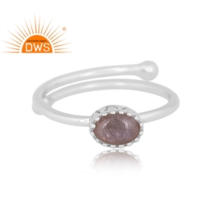 Best Selling Sterling Silver Natural Labradorite Gemstone <b>Adjustable</b> <b>Ring</b> Jewelry For Women Gift For Her - Product Image 2