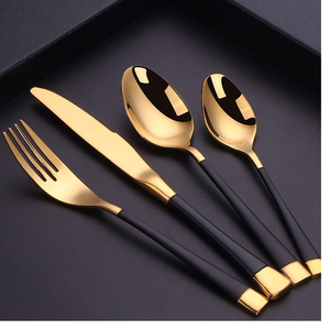 Ensemble de couverts en métal en laiton poli brillant pour mariage et centres de villégiature Ensemble de couverts alimentaires en acier miroir - Product Image 6