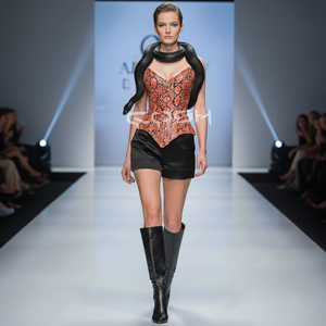 Corset de maintien de taille en PVC à motif peau de serpent rouge brillant de haute qualité, sur mesure, fabricant et fournisseur en gros - Product Image 4