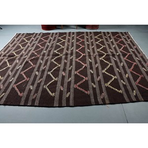 พรมปูพื้นขนาดกลางขนแกะเป็นมิตรกับสิ่งแวดล้อมผ้าขนแกะสีน้ำตาลเบจขนาด6,8x9,7ฟุตผ้าปะต่อสี่เหลี่ยมผืนผ้าห้องรับประทานอาหารยางพารา - Product Image 3