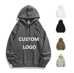 Sudadera clásica con capucha 330GSM sudadera de lana de algodón pesado logotipo personalizado bordado al por mayor fabricante a granel - Product Image 5