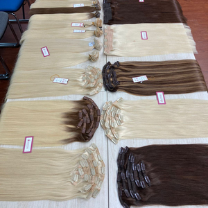 จัดส่งทั่วโลก! ผมต่อแบบคลิปหนีบ ผมแท้รัสเซีย เกรดเวอร์จิน เรมี่ จัดเรียงเกล็ดผมอย่างดี ผลิตด้วยเครื่องจักร แบบดับเบิ้ลเวฟท์ ทรงตรง - Product Image 2