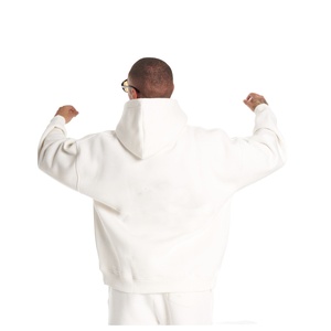 Ensemble de survêtement d'hiver personnalisé, pantalon de jogging ample, sweat à capuche, ensemble deux pièces, surdimensionné, en molleton 100% coton, streetwear - Product Image 5