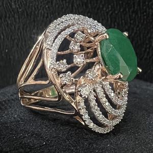 Bague d'anniversaire de luxe en or 14K 18K pour femme, diamant naturel taille brillant rond, certifié par un tiers, VDS VDSR234 - Product Image 4