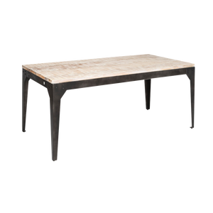 Locker mango <b>wood</b> <b>and</b> <b>metal</b> <b>dining</b> <b>table</b> with extensions - Product Image 4