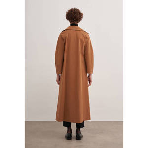 Manteau plissé couleur tan - Vêtement d'extérieur tissé coupe-vent pour l'automne - Product Image 5