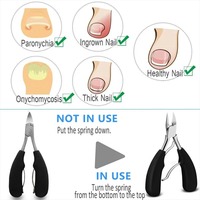 Coupe-ongles professionnels pour pédicure, outils pour paronychie, kits de manucure, acier inoxydable, durables, lame droite tranchante, grandes pinces, simples
