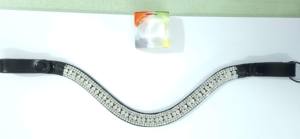 Direct From India English Racing Clear Crystal Horse Brow Band with Snap Button Halter for Riding - Product Image 2