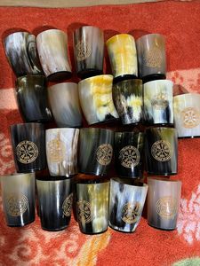 แก้วช็อตไวกิ้งคุณภาพสูงดีไซน์เขาทนทานสำหรับกาแฟเบียร์และเหล้าขัดเงาด้วยมือด้วยสัมผัสแห่งความรัก - Product Image 3