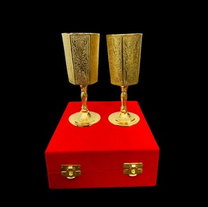 แก้วไวน์วิสกี้แชมเปญทำด้วยมือแก้วค็อกเทลไวน์ทำจากทองเหลืองสลักด้วยเงินบริสุทธิ์ถ้วยแชมเปญไวน์ - Product Image 4