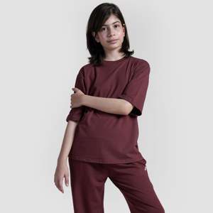 Chemise en velours côtelé bordeaux GA, élément de mode simple - Product Image 1