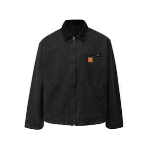 Men's <b>Jackets</b> Cotton <b>Canvas</b> Vintage Zipper Men'S <b>Canvas</b> <b>Jackets</b> Cropped Coat Men'S <b>Jackets</b> With Pockets - Product Image 3