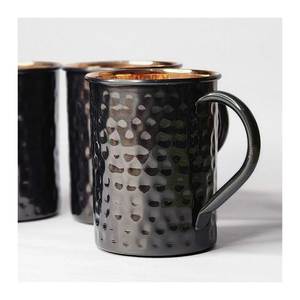 Gobelet en cuivre pur minimaliste de haute qualité nouveau Design tasses à mule de Moscou en vrac noir sans plomb fabriqué en Inde pour les cadeaux d'affaires - Product Image 5