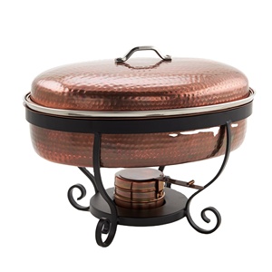 Plato de frotamiento antiguo de cobre sólido con soporte de hierro negro para hotel y restaurante plato de frotamiento - Product Image 1