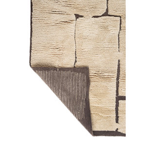 Tapis en laine tissée plate Indusbar Ivory, coton biologique, abstrait, rectangulaire, pour salon, couloir, tapis en jute pour adolescents - Pdwl-656 - Product Image 5