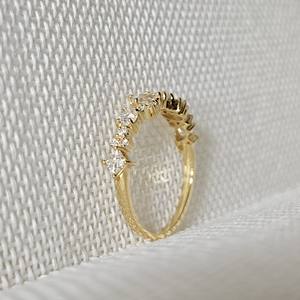 Anillo de Boda Unisex de Plata de Ley 925 con Corte Princesa, Chapado en Oro, con Diamantes, Alta Calidad, Certificado IGI - Product Image 5