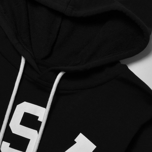 Sudadera con capucha negra para mujer personalizada al por mayor con logotipo impreso bordado bandera parche Streetwear pulóver sudadera - Product Image 2