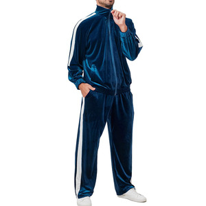 Ensembles survêtements personnalisés Jogger Ensemble pantalons de survêtement évasés et sweat à capuche pour hommes avec logo de haute qualité Pantalon de survêtement en velours et ensemble de 2 pièces avec fermeture éclair - Product Image 4