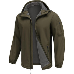 Nouveau design de veste softshell légère et personnalisée, doublée en polaire, avec poche sur les manches du sweat à capuche, vente en gros - Product Image 3