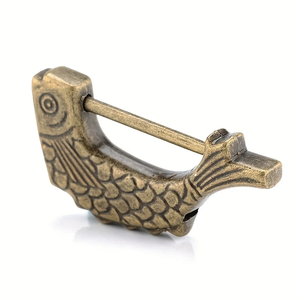 Joyero Diseño de patrón de pescado Estilo antiguo Retro Vintage <span class=keywords><strong>Candado</strong></span> con llave China - Product Image 1