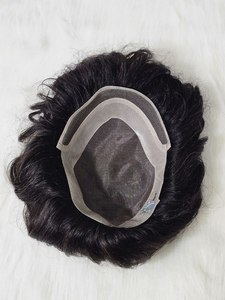 วิกผมจริงสำหรับผู้ชาย100% ทำจากลูกไม้ใสบริสุทธิ์ของชาวเรมี่12A ยาวทรงพอดีตัว - Product Image 3