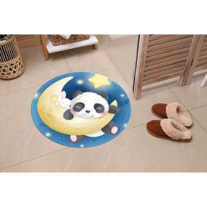 Alfombra Estampada: Alfombras con Diseño de Panda, Alfombras Circulares, Alfombras de Panda, Alfombra Infantil, Alfombra de Terciopelo - Product Image 5