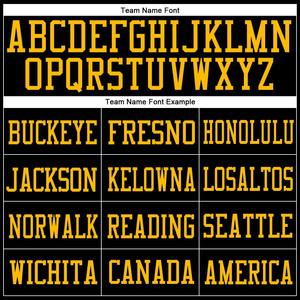 Hauts brodés maillot de football américain personnalisé noir noir-or maille authentique maillot de football sublimé maillot de football - Product Image 6