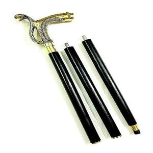Brass Cobra Snake Handle Designer Wooden Walking Stick Vintage Cane Wooden Walking Stick - Product Image 1