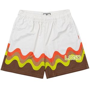 Prix de gros 2023 Sublimation été personnalité tendance hommes Shorts Logo personnalisé unisexe séchage rapide respirant court - Product Image 1