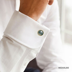 Boutons de manchette en jadeite Fengshui pour homme en or 18 carats de qualité supérieure - MSDAXL005 |   Collection Tinh Vu |   Vietnam - Product Image 3