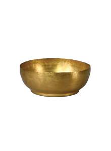 Exquisite gold polish brass serving bowl with floral carving ideal for luxury <b>buffet</b> setups or traditional dining <b>tables</b> - Product Image 4