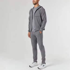 OEM logotipo personalizado sólido peso medio ropa unisex impermeable transpirable primavera con capucha deportes rompevientos gimnasio Fitness chándal conjunto - Product Image 6