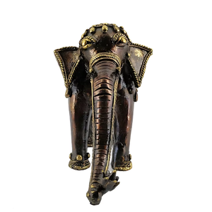Sculpture d'éléphant décorative en laiton massif, couleur bronze, 8 pouces, figurine de table, décoration d'intérieur, cadeau, artisanat indien - Product Image 6