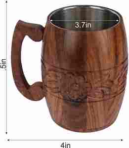 Tasse à vin en céramique Knight Goblet Tankard en bois pour ustensiles de cuisine et restaurants - Product Image 3