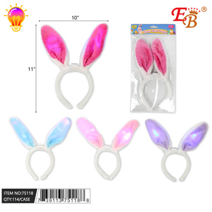 11" <b>Rabbit</b> Headband with <b>Light</b> 144Pcs/CS Easter Holiday Supplies Model 75118 - Product Image 1