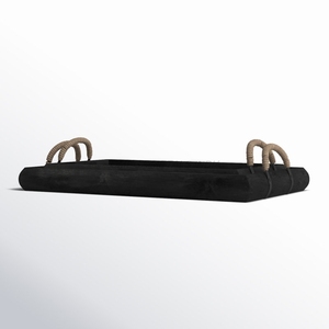 Bandeja de madera de tendencia superior en color Pino natural con forma rectangular y asas resistentes, perfecta para servir y decorar con estilo - Product Image 3