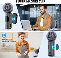 Micrófono de Solapa Magnético Mini, Reducción Activa de Ruido, Cuerpo Metálico, Grabación de Audio, Vlog, Transmisión en Vivo, Micrófono Inalámbrico