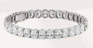 Bracelet en diamant de Moissanite de forme ovale blanche Bracelet en Moissanite personnalisé en argent sterling 925 et autres bijoux en diamant - Product Image 4