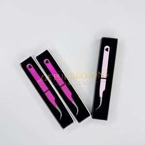 Pestañas GETUP BROSONS IMPEX de Acero Inoxidable con Recubrimiento en Polvo Color Rosa Intenso/Rosa Claro, Diseño de Corazón Recortado, Doradas, Antiestáticas - Product Image 6